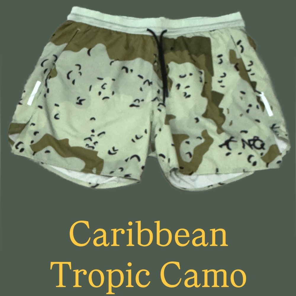 NFQ Caribbean Tropic Camo Running Shorts
